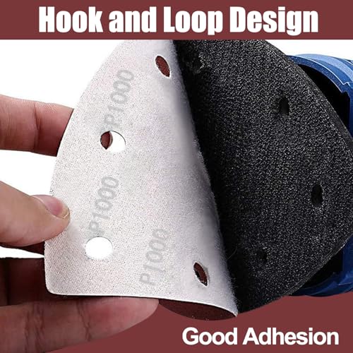30 Pcs Mouse Sander Sandpaper 1000 Grit 6 Hole Mouse Sander Pads Hook and Loop Detail Sanding Disc - style: 1000 Grit