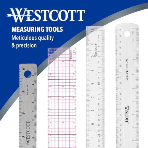 Westcott Shatterproof Ruler, 12-Inch, Blue, 16010 - color: Blue