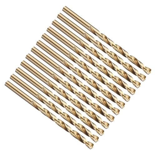 PATIKIL #12 Drill Bit Micro M2 High-Speed Steel 135° Gold Finish 12Pcs - size: #12