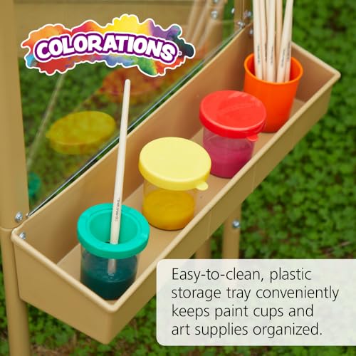 Colorations 4-Way Indoor/Outdoor Acrylic Panel Easel - style: 4-Station, Tan