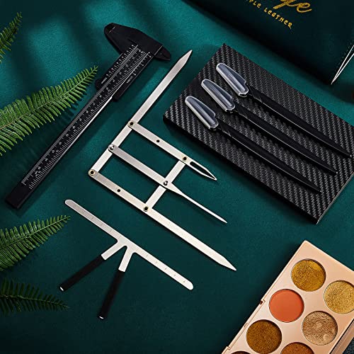 Weewooday 6 Pcs Tattoo Eyebrows Rulers 3 Point Positioning Ruler - color: black, silver