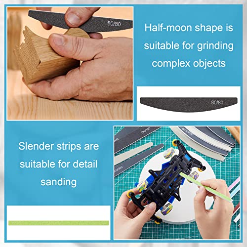Honoson 60 Pcs Sanding Sticks for Plastic Models Water Drop Moon Style - style: Style 1
