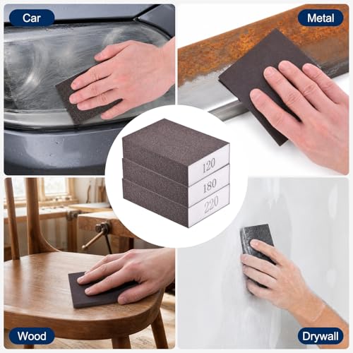 2Pcs 240Grit Sanding Sponges, Wet Dry Sanding Blocks - size: 240Grit