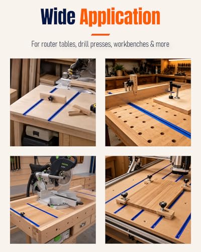 Vibit 4 Pcs 36" Aluminum T Track with Predrilled Mounting Holes & Screws - size: 4 PCS-36 Inch
