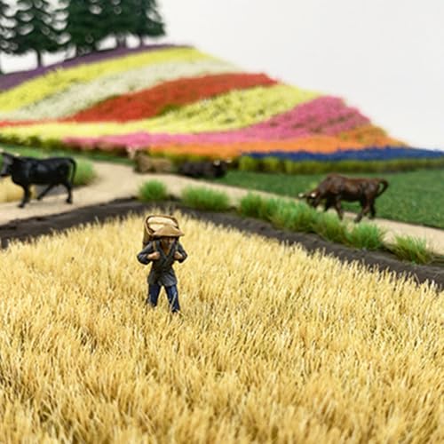 2boxes Miniature Wheat Mat Strips Craft Mini Railway Strip Railroad for Sand Greenery Models : Turf Static Model: Shrubs Tufts Self Diorama Grass Model ： Scene, Scenes