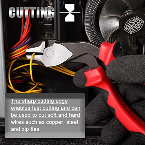 High Leverage Diagonal Cutting Pliers with Angled Head 7 Inch Wire Cutters Heavy Duty Side Cutting Pliers Professional Hand Tool Saving 35 Percent Labour - style: Diagonal Cutting Pliers