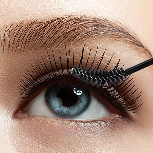 Tbestmax 200 Disposable Mascara Wand Eyebrow Brushes Spoolies Applicator for Eyelash Extension Makeup Kits - color: 200Pcs-Black