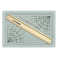 Alumicolor Cut-and-Measure Set w/Hobby Blade, Self-Healing Mat & AlumiCutter Ruler, 12IN, Gold - color: Gold