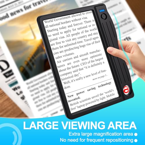 6X 30X Magnifying Glass with Light, Page Magnifier for Reading 4.3x7.1in