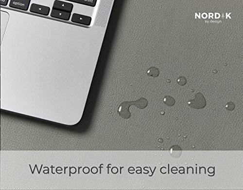 Nordik Leather Desk Mat - Alaskan Gray - Large Leather Desk Pad 35x17 in - color: Alaskan Gray