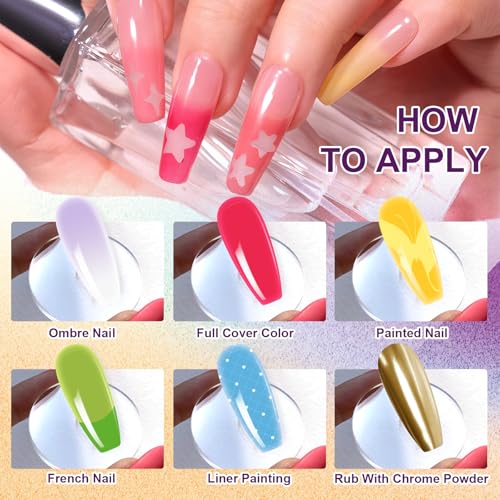 Gradient Painting Gel, 12 Bright Colors Ombre Gel Nail Polish - color: Solar Flare