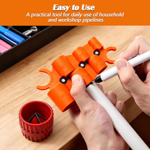 1/4'' - 1'' Pipe Depth Gauge and 3/16" to 1-1/2" Deburring Reamer Tool Kit
