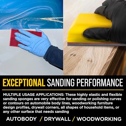 Dura-Gold 800 Grit 5" x 2-3/4" Sanding Sponges, Flexible Sandpaper, 20-Pc - style: 800 Grit