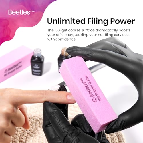 Beetles Pro Nail Buffer Sanding Block 50 Pcs 180 Grit Polisher Buffing File - color: G-white-10