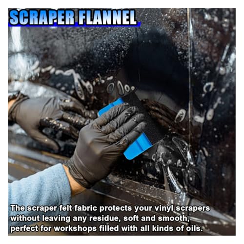Vinyl Squeegee Felt Fabric, Self-Adhesive Pre-Cut Scraper Wrap Tool, Non-Scratch 4 Inch Squeegee Felt Edge Replacement for Car Vinyl Film, Window Tinting Decal Application Tool (20PCS) - size: 20PCS