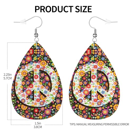 Faux Leather Teardrop Earrings - color: Burst