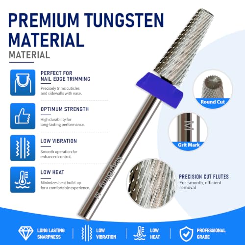 Medium Small 5-in-1 Tapered Barrel Nail Drill Bit, 3/32", Large-Angle Taper - size: Medium(M)