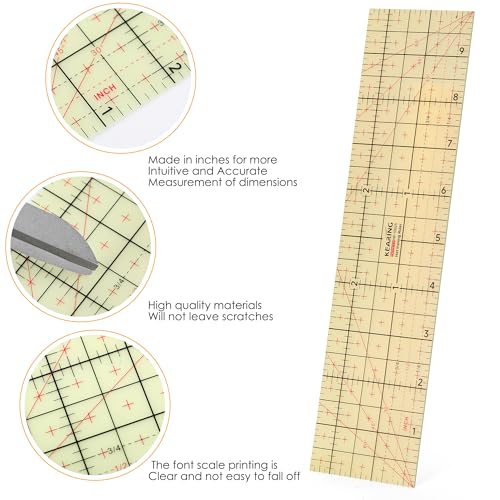 Hot Hem Ruler, 10x2.5inch Rectangular Ironing Ruler, Heat Resistant, Non-Slip, Sewing Tools for Quilting, Patchwork, DIY Craft Supplies - size: 10x2.5 inch (Single)