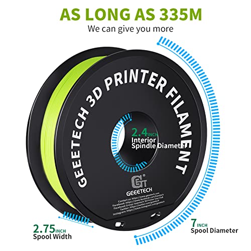 Geeetech PLA 3D Printer Filament 1.75mm, Apple Green - color: 1kg Pla Apple Green