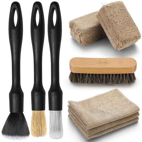Fantasticlean Car Detailing Brush Set, Interior Leather Cleaning Kit, 9PCS - size: IT-ACS01-NT
