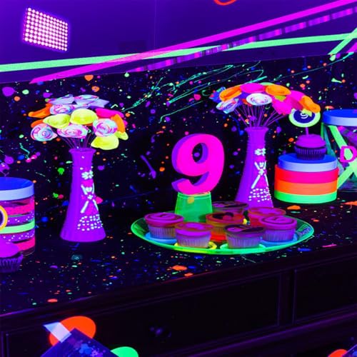 2 Pack 50W Black Lights, Blacklight Flood Light with Plug and Switch,for Glow Party, Halloween, Fluorescent Poster, Body Paint - size: 50W*2