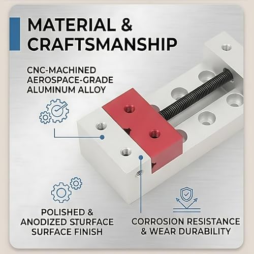 2inch Mini Drill Press Bench Vice Clamp Aluminum Flat Clamp Opening Parallel Table Bench Vise Press Machine Vise DIY Carving Bed Fixing Tool