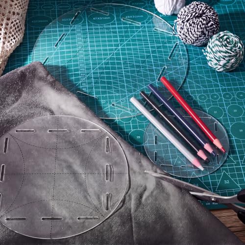 Taiyin 7 Pcs Quilt Circle Template & Washable Pens, Acrylic Circle Ruler