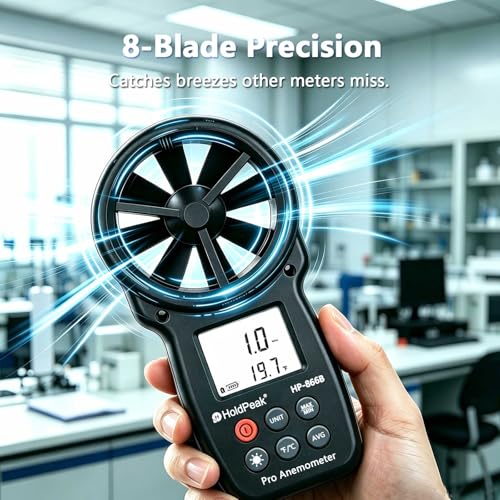866B Digital Anemometer, Handheld Wind Speed CFM Meter [2 PCS] - color: 866B (2 PC)