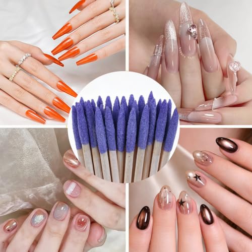 50Pcs Sanding Sticks Double End Matchsticks Sanding Twigs - color: Purple