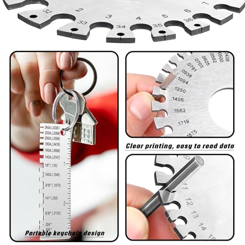 4 Pcs Stainless Steel Metal Sheet Thickness Gauge