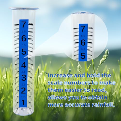 TBWHL 7" Plastic Rain Gauge Replacement Tube, Freeze Proof for Outdoor - color: Transparent