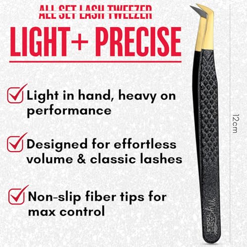 Fiber Tip Eyelash Extension Tweezers (MLT-MYSL-03, 1PC) - color: Mlt-mysl-03