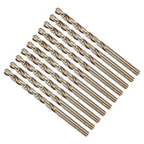 METALLIXITY Micro Drill Bit (#13) 4341 High-Speed Steel Gold 135° 10Pcs - size: #13 (4.699mm)