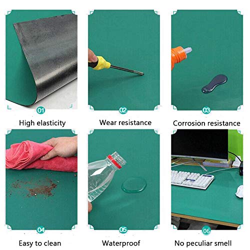 MYOYAY 23.6" x 118" Rubber ESD Soldering Mat Roll 0.08" Thick Anti-Static High Temperature Workbench Mat Electrical Grounding Desk Pad for Workstation Soldering Electronics Circuit Board Repair