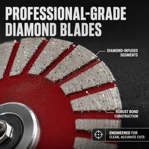 1.57" Diamond Saw Blades Set for Angle Grinder, 5/8-11 Arbor, 5 Pack