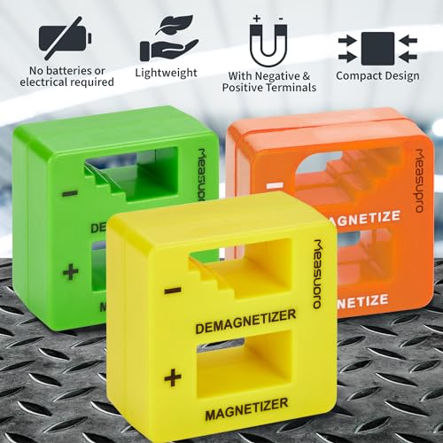 Magnetizer & Demagnetizer Tool, Green, Yellow & Orange, 3 Pack - color: Green, Orange, Yellow