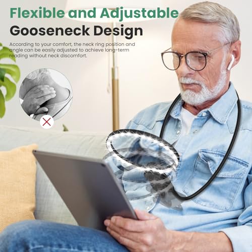 5X Neck Magnifying Glass with Light Hands Free for Reading