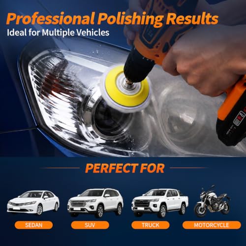 VIBRATITE 32PCS Headlight Restoration Kit, 3" Drill Sanding & Polishing Kit - size: 32 PCS