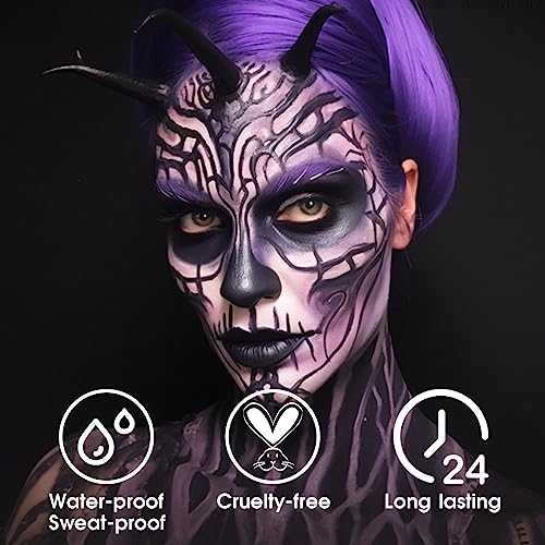 BADCOLOR Dark Purple Face Body Paint Stick, Sweatproof Eye Black Body Paint Sticks for Sports, Non-Toxic Facepaint for Halloween SFX Makeup Cosplay Joker Zombie Vampire Costume Parties - color: 1PCS Dark Purple
