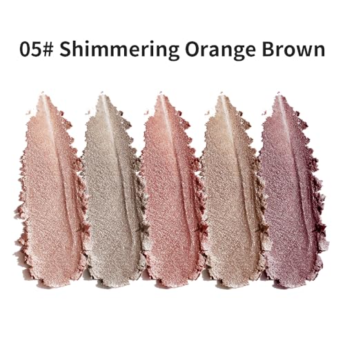 Champagne Light Pink Brown Eyeshadow Palettes, 5 Color Natural Shimmer Gold Everyday Basic Eye Shadow Palette Makeup for Older Women, Suitable for Green Eyes, Brightening Eye Mini Travel Size 05# - color: B-#05
