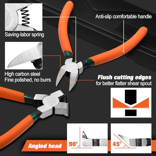 Diagonal Pliers for Flush Cut Plastics, 45°& 90°Angled Wire Cutter - style: 45 & 90 Angled Wire Cutters