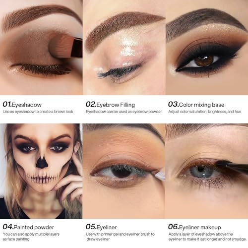 DE'LANCI Matte Brown Eyeshadow, Single Coffee Caramel Brown High Pigment Eyeshadow Palette, Waterproof Natural Nude Warm Eye Shadow with Applicator, Easy Use for Women Daily, Festival Makeup - color: Brown