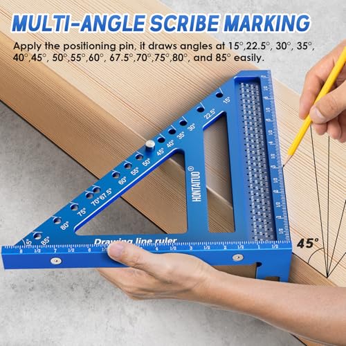 8.5-Inch 3D Large Carpenter Square for Multi-Angle Measuring and Marking - color: Blue