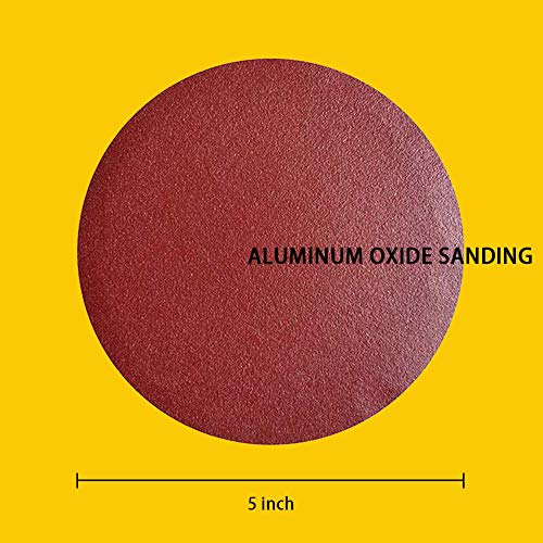 60 PCS 5 Inch NO-Hole PSA Aluminum Oxide Sanding Disc, Self Stick(10 Each of 60 100 150 180 240 400 Grit) Brown - style: 5 Inch