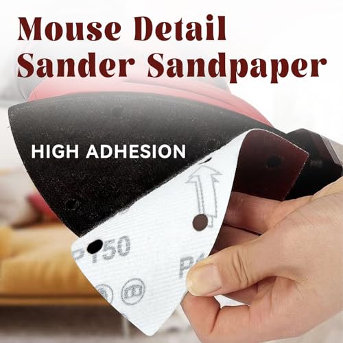 55 Pcs 150 Grit Mouse Sandpaper, Aluminum Oxide Mouse Sanding Pads - size: 150 Grit