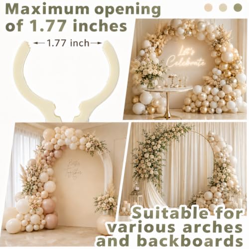LemonRoad 10 Pack Large Balloon Arch Clips Spring Clamp for Backdrop, Beige - color: Beige