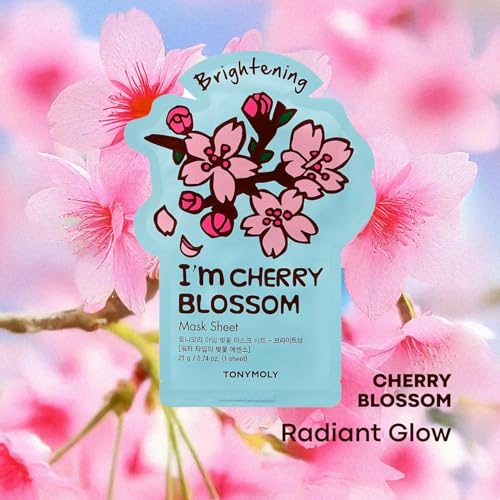 TONYMOLY I'm Face Sheet Masks - Hydrating & Soothing Korean Skincare - color: Cherry Blossom, 1 Pack