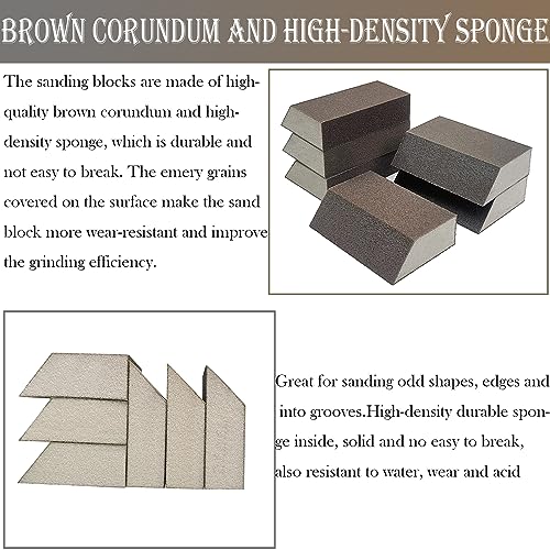 6 Pack Sanding Sponge, 100 Grit Sanding Blocks Assortment,Washable and Reusable for Wood Drywall Metal Home(100 Grit) - style: 100 Grit