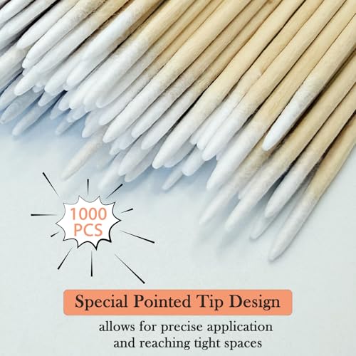 1000 PCS Pointed Cotton Swabs for Makeup and Nails, Micro Tips - color: 1000 ct
