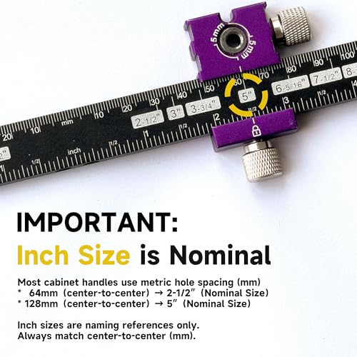 Cabinet Hardware Jig, Cabinet Drawer Pull Jig, Cabinet Pull Template Tool - color: Purple-black